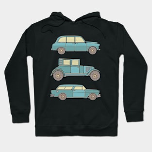 Blue Vintage Cars Hoodie